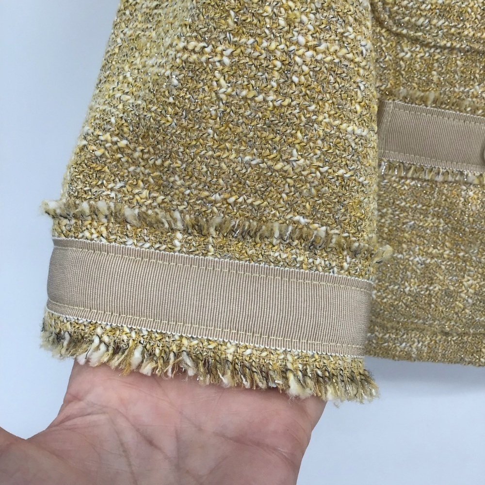 Talbots NWT The Grace Fit Boucle’ Fitted Jacket Career Classic Golden Size 8 - Picture 8 of 11